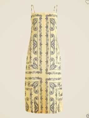 J Crew Squareneck midi dress in paisley textured satin